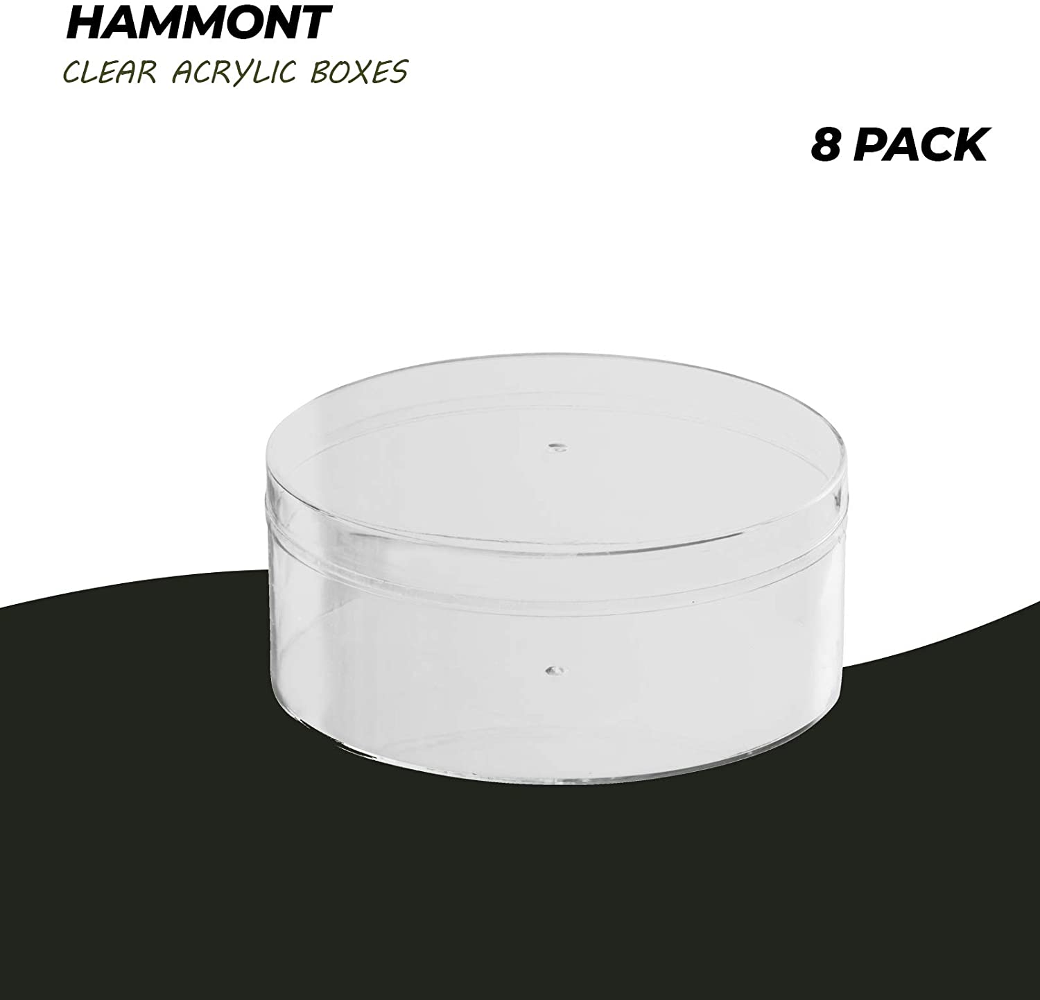 Clear Acrylic Boxes Round 4.75"X2" 8 Pack